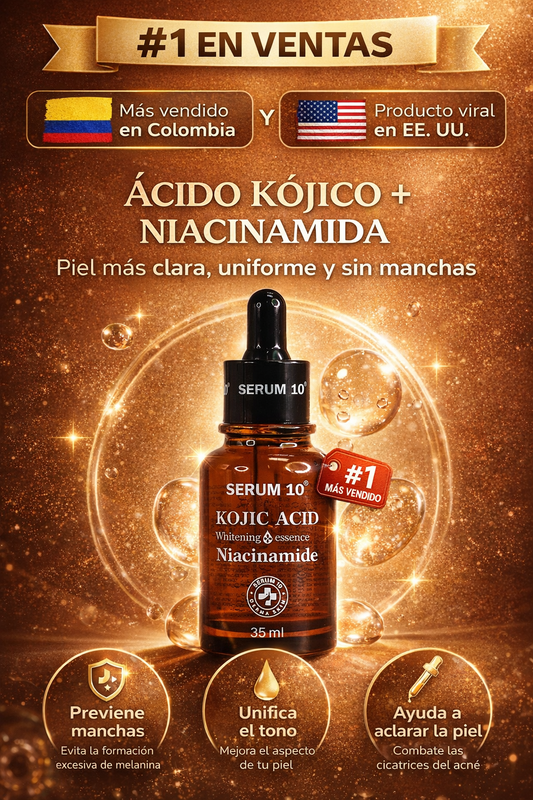SERUM ACIDO KOJICO: PIEL MÁS CLARA, UNIFORME Y SIN MANCHAS
